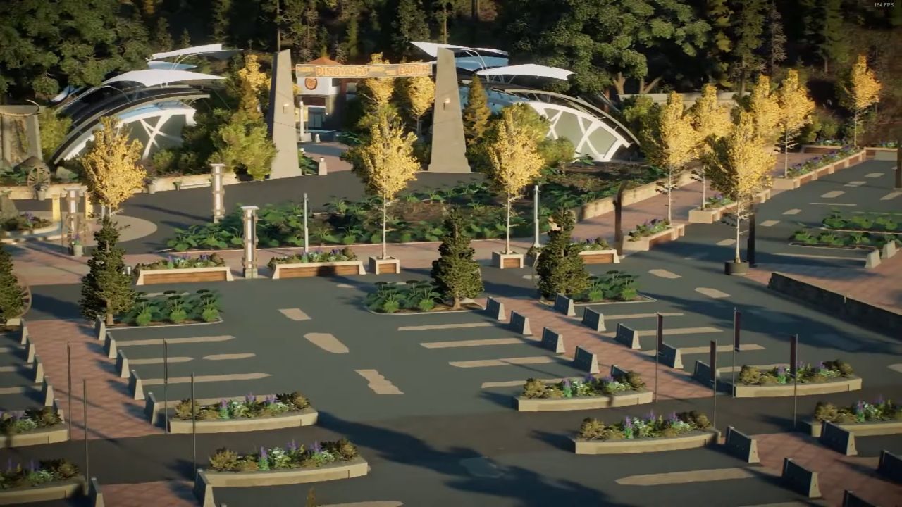 Jurassic World Evolution 2, PC, Gameplay, How To Make A Realistic Park Entrance, Screenshot, NoobFeed